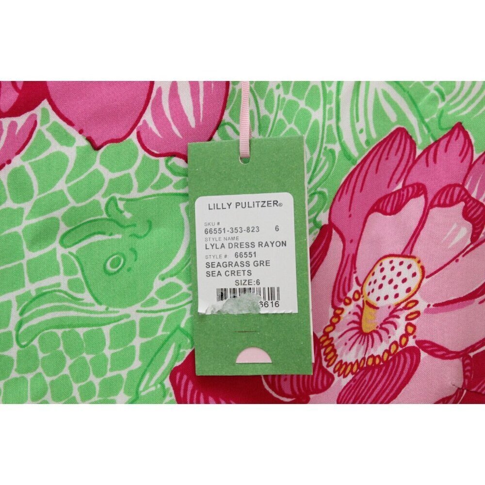 NWT Lilly Pulitzer Lyla Dress Size 6 Novelty Print Floral Resortwear Tropical - Picture 9 of 13